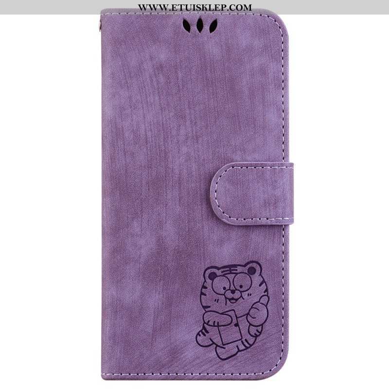 Etui Folio do iPhone 15 Pro Słodki Tygrys